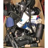 Charity Lot: Photographic equipment: Including vintage cameras, a Sony camera, Minolta, a