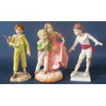 Eight Royal Worcester figures comprising Polly Put the Kettle On, Masquerade, The Parquet, Sister,