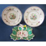 Miscellaneous 19th century and later ceramics including Crown Derby Green Bordered table wares