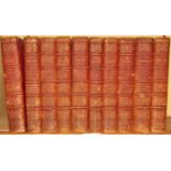 The Plays of William Shakespeare, 10 volumes, red leather and gilt bindings, published 1803