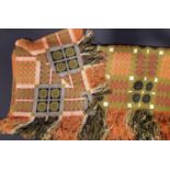 Good quality Welsh blanket in reversible double weave with fringe. Colours are olive, black,