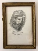 After Edward Hopper (American, 1882-1967) - 'Man From Nighthawks', 20th century pencil study on