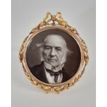 A framed photographic portrait miniature depicting William Ewart Gladstone (1809 – 1898) English