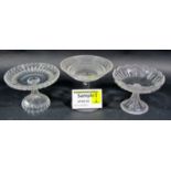 A good selection of late 1800 glass ware to include a small fruit and glace bowls, sauce bowls and