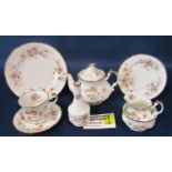 A Paragon Victoriana Rose pattern collection of tea wares, further Crown Staffordshire Lyric Tunis