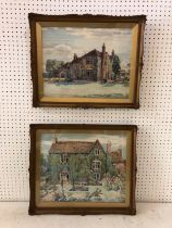 Garnet Ruskin Wolseley (1884-1967) - Pair of watercolours of Hardwick Manor, both signed below