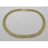 9ct gate link necklace, maker 'JAM', 28.5g