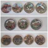 11 Royal Worcester decorative scenic plates including Country Cottages and Country Garden series,