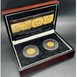 George V gold sovereign and half sovereign, dated 1926, circulated, contained in a bespoke box