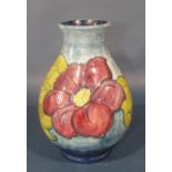 William Moorcroft, oviform floral vase and ashtray