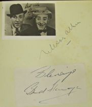 An autograph album containing sketches verse and some autographs including Flanagan and Allen,