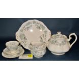 Royal Albert Silver Maple tea ware, cups, saucers, bowls, teapot, etc, together with a Minton Meadow