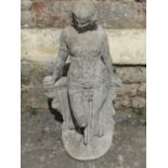 A cast composition stone garden ornament "Cleopatra" 74 cm high