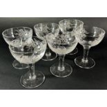 collection of mid-20th century Stuart Crystal glasses including a vine leaf decorated jug and six