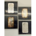 Four 1 oz silver ingots 999 standard - James Pixley & Co Bullion Brokers