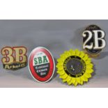 A beer engine, three Arkells Beer Pump Labels, Summer Ale, 2B ale and a 3B ale together with a