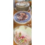 Miscellaneous 19th century and later ceramics including a Royal Worcester hand painted plate with
