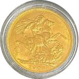 Edward VII gold sovereign dated 1908, circulated, contained in a bespoke box
