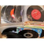 A collection of 45rpm vinyl records (approx 100)