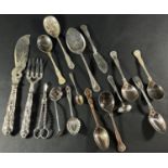 A quantity of silver plated flatware of various designs and uses.