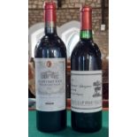 Two bottles of red wine, both 75cl, one a 1979 Cabernet Sauvignon Napa Valley Stag’s Leap Vineyards