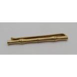 14k bamboo form tie clip stamped 'Tiffany & Co.', 5.1g