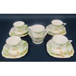 1920s four piece tea service with typical landscape detail, together with a further continental
