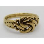 Antique 18ct knot ring, size L/M, 4.1g