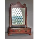 A small 19th century mahogany rectangular toilet mirror, with single drawer 48 cm high x 31 cm wide