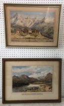 Two late 19th century watercolours of mountains, possibly by the same hand, to include: 'Grand