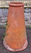 A old weathered traditional conical shaped rhubarb forcer, 65cm high