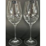 A boxed pair of Dartington Swarovski crystal studded 'Glitz' wine glasses