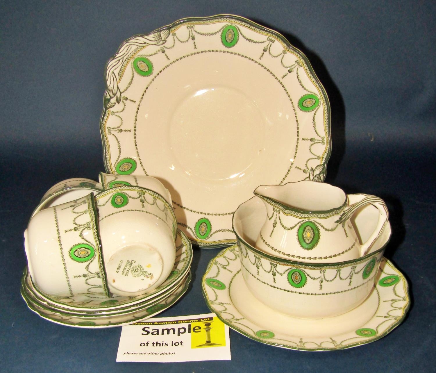 A collection of Royal Doulton Countess pattern tea ware comprising teacups, saucers, graduated