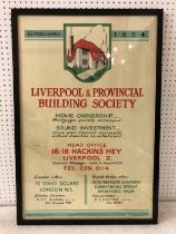 Mid 20th Century Liverpool & Provincial Building Society Sign, hand painted on card/paper,