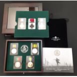 London mint issue WWI campaign medal set 1914 start, 1914-15 star, British war medal, Mercantile