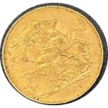 Victorian gold sovereign dated 1900, circulated