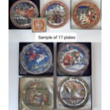 A collection of 17 Royal Worcester Christmas themed decorative plates including Christmas Tales