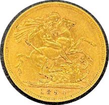 Victorian gold sovereign dated 1894, circulated