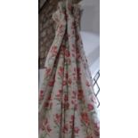 2 pairs good quality curtains of differing sizes in a floral tulip print, lined and thermal lined