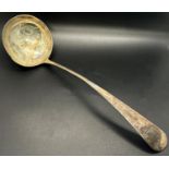 A George III silver ladle, Edinburgh 1809, maker William Auld, 34cm long, 5.5oz approx