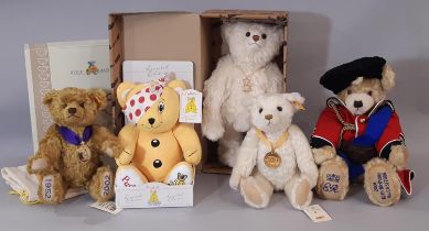 3 commemorative teddy bears including The Golden Jubilee Bear by Steiff no 1135, The Millenium