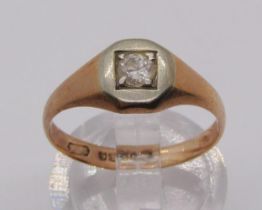 9ct diamond solitaire ring, 0.20ct approx, size M, 2.3g