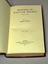 Memoirs of William Hickey 1749-1775 edited by Alfred Spencer 3rd edition 1919, leather binding