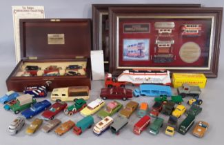 A collection of boxed and unboxed model vehicles by Dinky, Corgi, Lesney and Matchbox including '