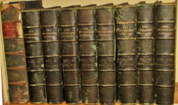 Collection of encyclopaedias and a 19th century music note book, etc