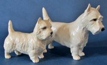 A group of models of West Highland terriers to include a small Royal Worcester example of a seated