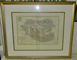 A hand coloured 18th century map by Samuel Dunn - a map of independent Tartary, containing the