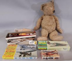 A group of aircraft modelling related materials to include 3 kits sealed in cellophane (Keil Kraft