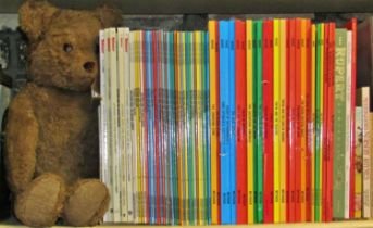 Collection of children's books and a teddy, Asterix 35 volumes and Tintin 26 volumes, together