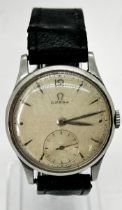 Vintage Omega gentleman's wristwatch with stainless steel case, with subsidiary secondary dial